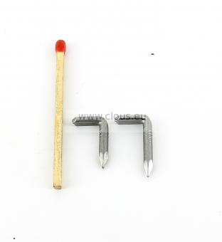 Punta in acciaio e testa angolata L: 14 mm Ø 2.7 mm L: 12 mm