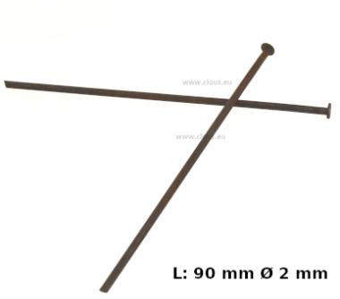 Punta a testa piatta e taglio netto della punta in acciaio temprato Ø 2 mm (1 kg) L : 90 mm Ø 2 mm
