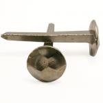 Chiodo forgiato a testa larghissima e martellata in acciaio lucido (25 chiodi) L : 60 mm - Ø 21-24 mm